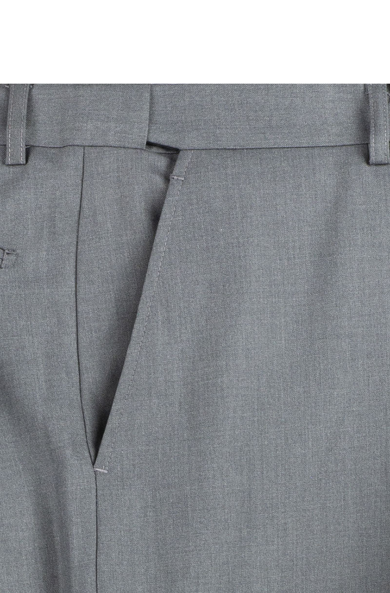 Nola Collection - Medium Gray Regular Fit 2 Piece Suit Flat Front Pants with 2â€³ Elastic Waistband