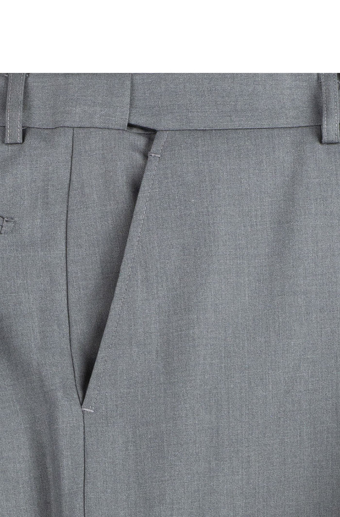 Nola Collection - Medium Gray Regular Fit 2 Piece Suit Flat Front Pants with 2â€³ Elastic Waistband