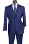 Nola Collection - Patriot Blue Regular Fit 2 Piece Suit Flat Front Pants with 2â€³ Elastic Waistband