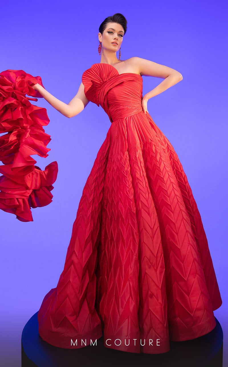 Fouad Sarkis F02815 Puff-Sleeve Ball Gown