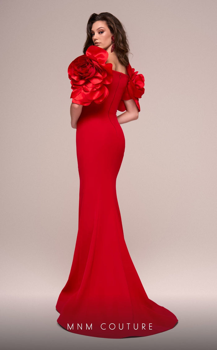 Fouad Sarkis F02886 Floral Sleeve Mermaid Gown