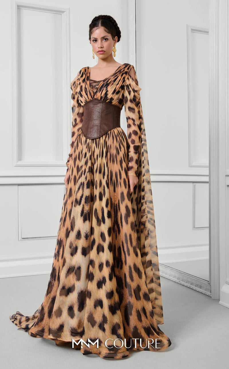 Fouad Sarkis F02921 Round Neck Evening Gown