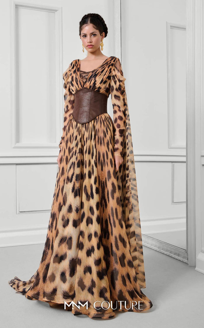 Fouad Sarkis F02921 Round Neck Evening Gown