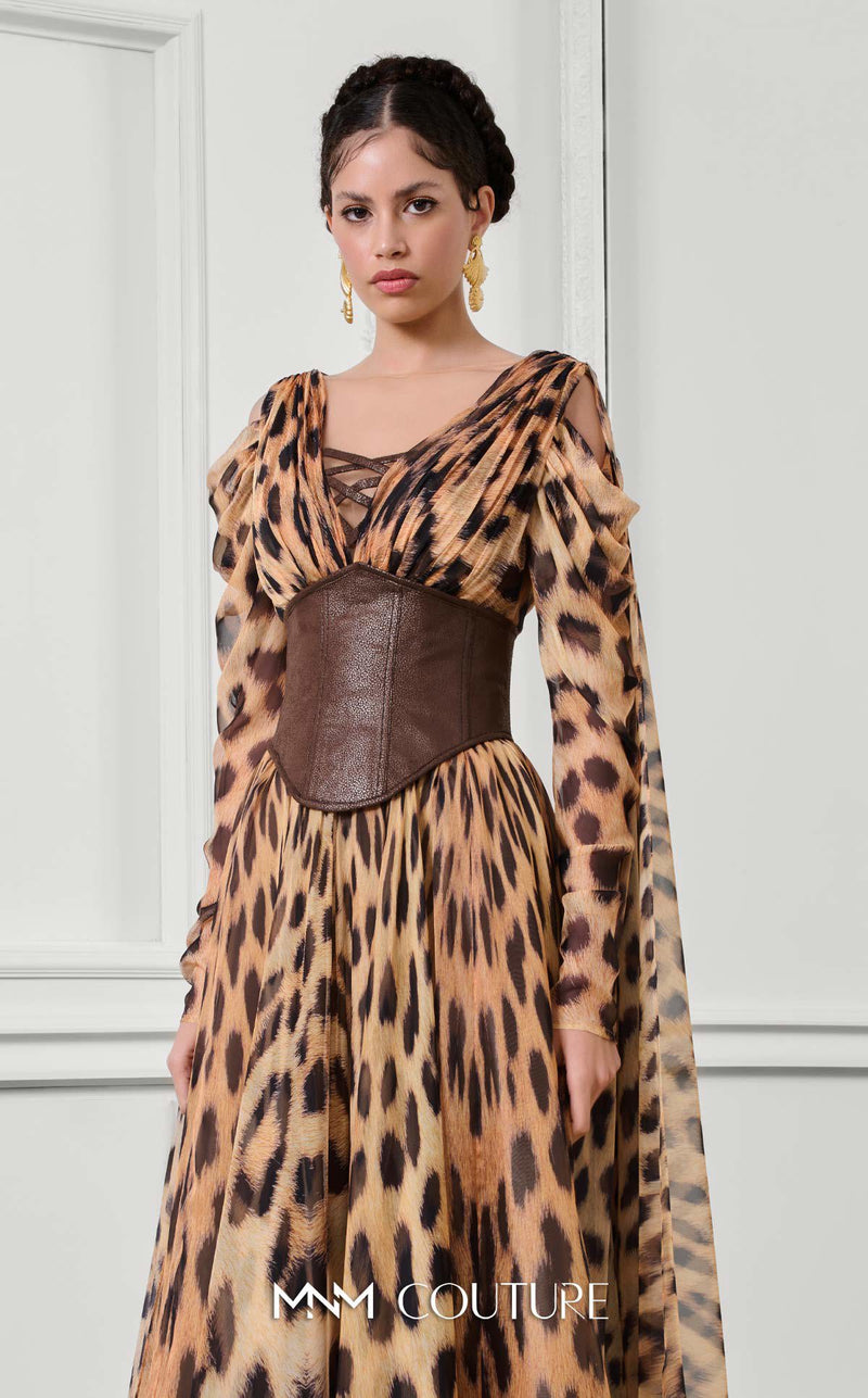 Fouad Sarkis F02921 Round Neck Evening Gown