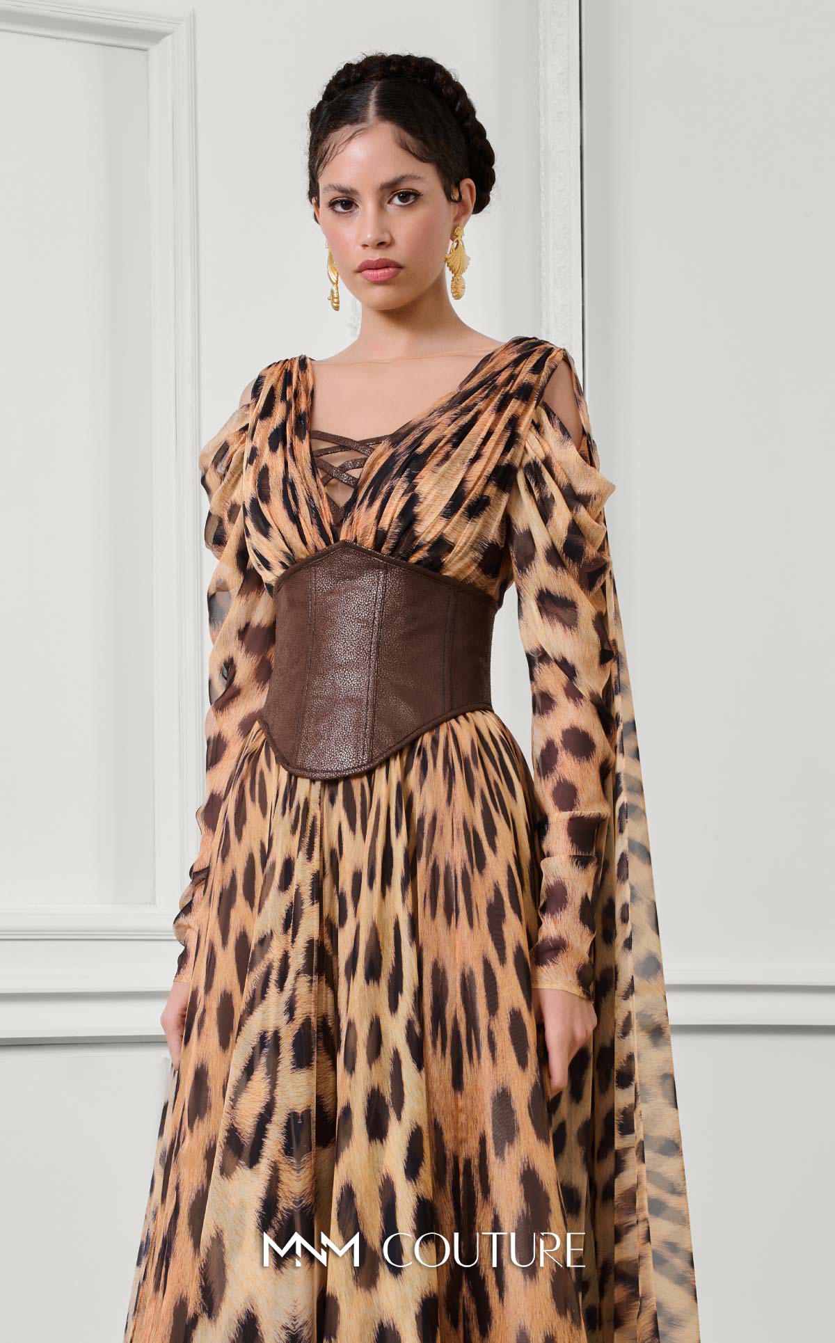 Fouad Sarkis F02921 Round Neck Evening Gown