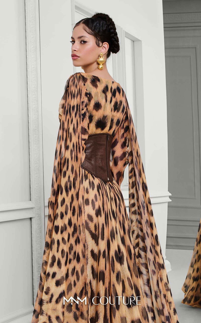 Fouad Sarkis F02921 Round Neck Evening Gown