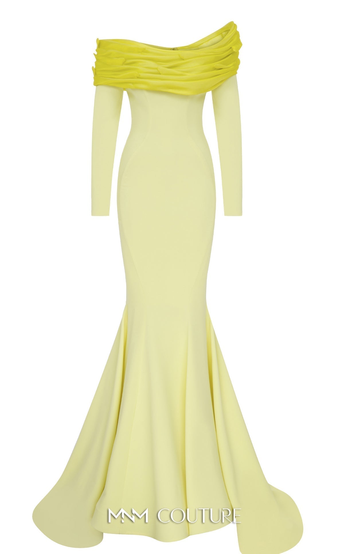 Fouad Sarkis Off-Shoulder Mermaid Gown in Fuchsia