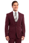 "Burgundy Men's Wedding & Prom 2026 Suit - One Button, Peak Lapel, Skinny Fit with Lowcut Vest"