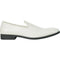 Bravo Mens Classic Plain Toe Slip on Loafer Dress Shoe in Ivory