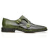 Men's Belvedere Valiente Ostrich Leg Double Monkstrap Dress Shoe In Forest Green