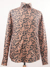 "Floral Pattern Men's Sports Shirt - Regular Fit, Black & Gold"