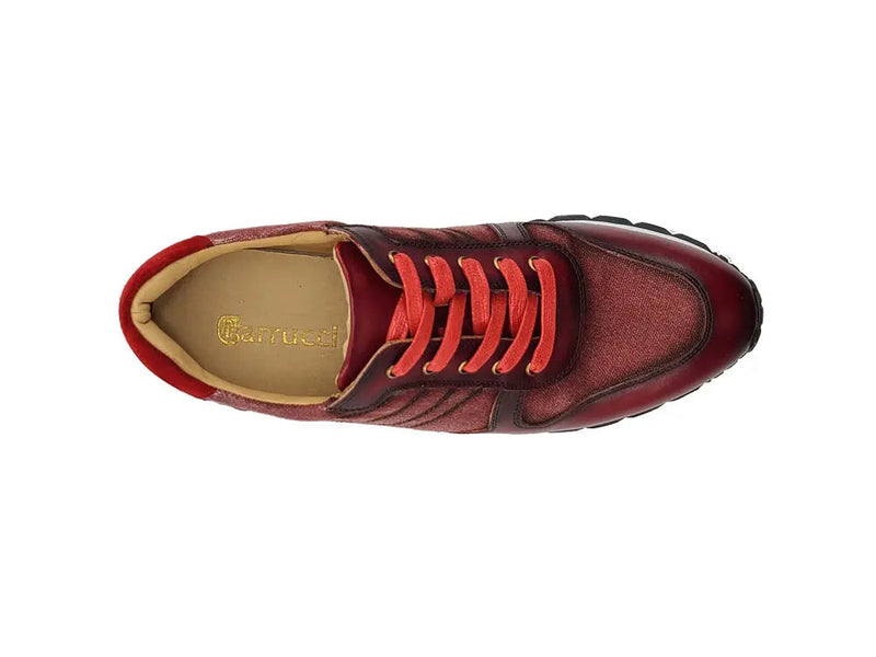 Carrucci Fashion Sneaker Calfskin with Canvas inlaid