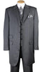 Mens Grey Pinstripe Suit Long Fashion Vested Matching Vest - Gray Pinstripe Suit