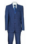 Mens 2 Button Modern Fit Plaid Suit in Navy