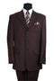 Mens 3 Button Wool Feel Suit - Designer Brand - Designer Brand Textured Suit in Brown