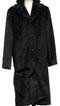 Mens Black Overcoat - Faux Fur Overcoat - Long Top Coat Full length Coat Black