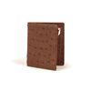 Mens Full Ostrich Quill Money Clip Wallet in Brown