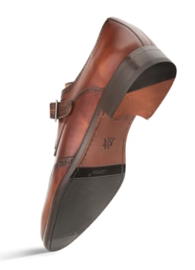 Forest Cognac Wing Tip Oxford Shoes for Men by Mezlan – Hand-Burnished Calfskin, Made in Spain