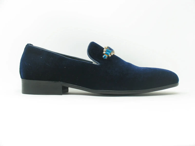 Carrucci Formal Velvet Loafer with studs