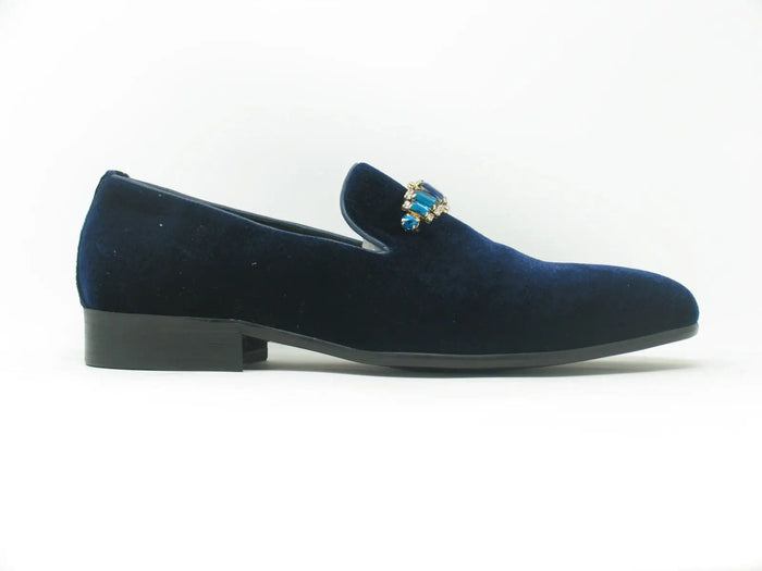 Carrucci Formal Velvet Loafer with studs