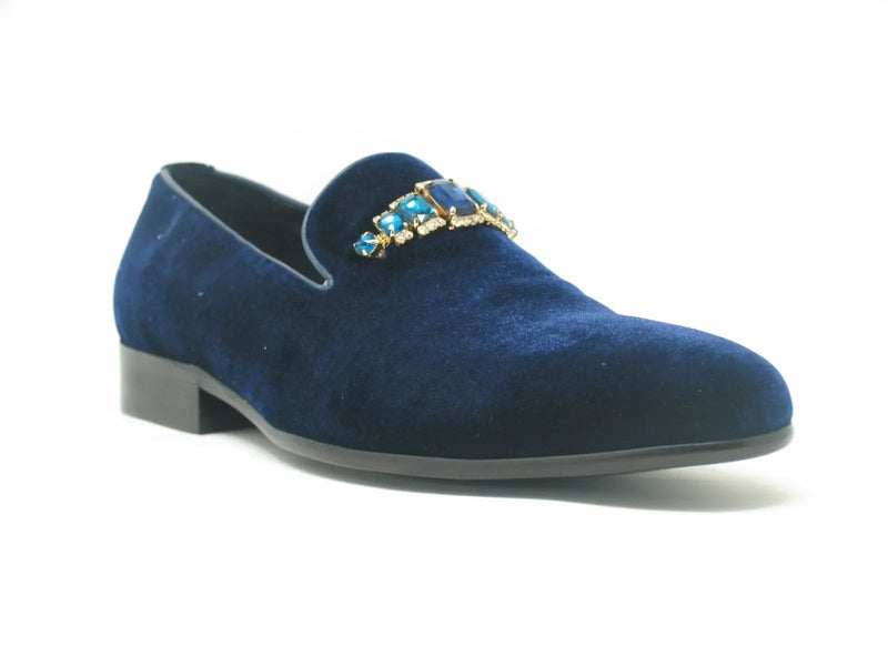Carrucci Formal Velvet Loafer with studs