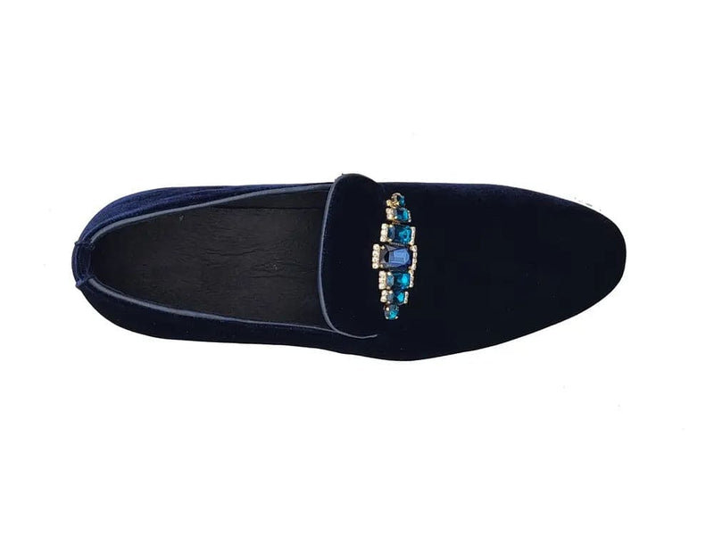 Carrucci Formal Velvet Loafer with studs