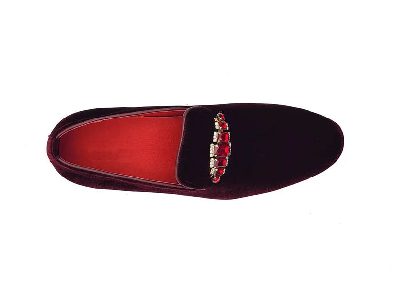 Carrucci Formal Velvet Loafer with studs