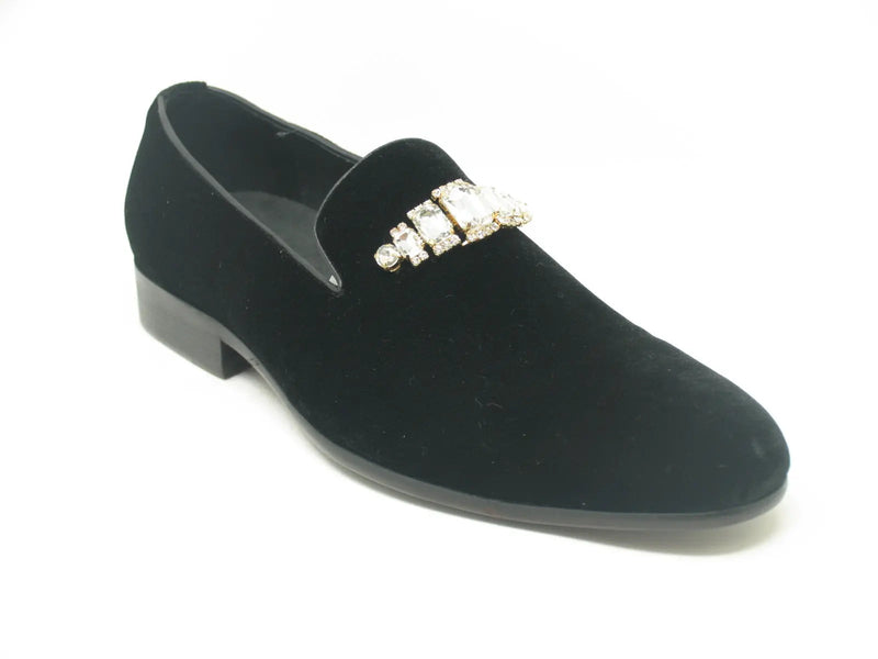 Carrucci Formal Velvet Loafer with studs