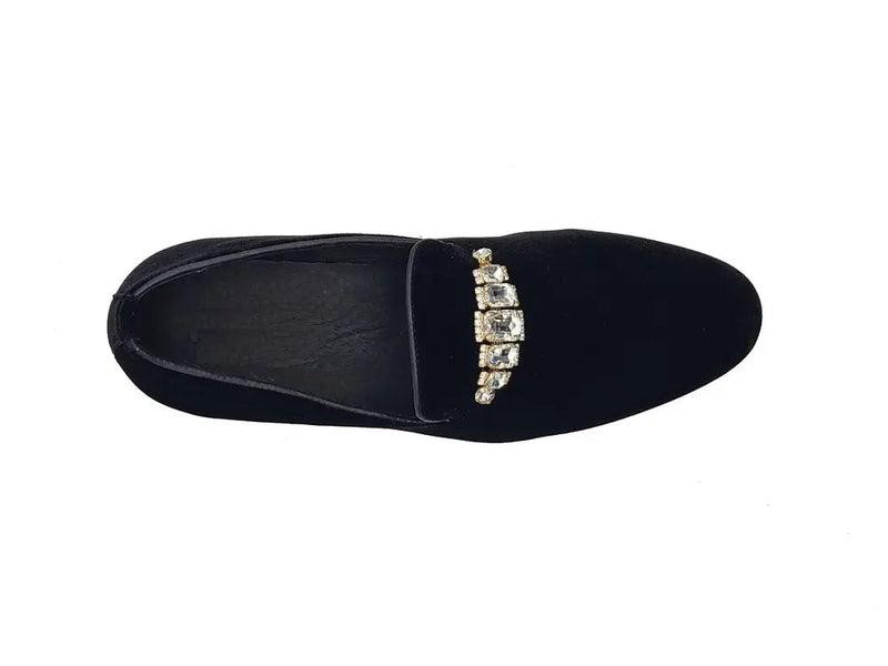 Carrucci Formal Velvet Loafer with studs