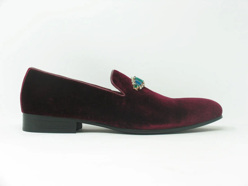 Carrucci Formal Velvet Loafer with studs