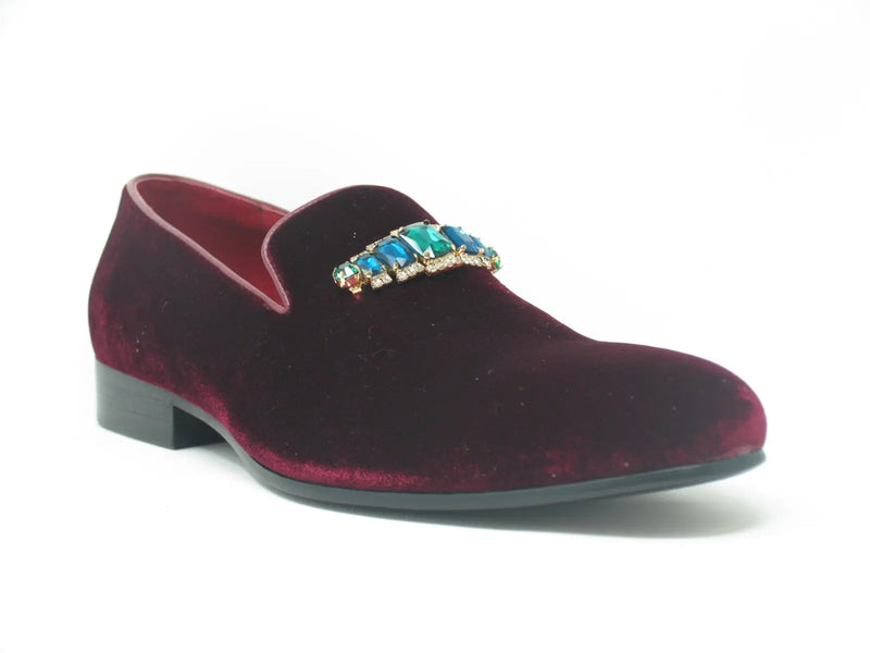Carrucci Formal Velvet Loafer with studs