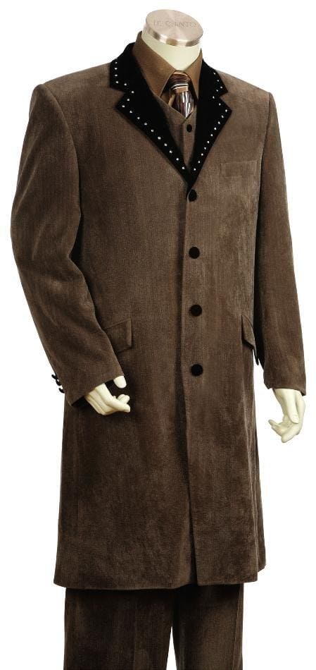 Mens Floor Length Coat Brown Coat - AlbertoNardoniStore