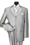 "Sharkskin Suit Men's Classic Fit 3-Button in Silver Grey"