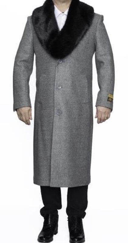 Mens Full Length Wool and Cashmere Overcoat - Winter Topcoats