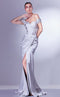 Gaby Charbachy G1310 Silver Satin Corset Gown by MNM Couture