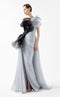 Gaby Charbachy G2042 Silver Off-Shoulder Open Back High Slit Couture Gown by MNM Couture