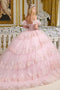 Off Shoulder Tiered Ball Gown by Elizabeth K GL3650