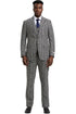 Plaid Suit - Windowpane Suit - Checkered Suit - Mens Vested Grey Suit