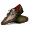 Marco Di Milano Lacio Men's Shoes Wood Green Genuine Caiman Crocodile Dress Derby Oxfords