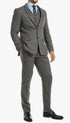 York Grey Slim Fit 3 Piece Herringbone Suit