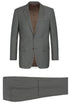 Mens Plaid Suit - Patterned Business Suit - Mens Two Button Classic Fit Two Piece Suit In Grey Windowpane Plaid