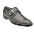 Men's Belvedere Josh Single Monkstrap Ostrich Dress Shoe In Grey