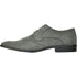 Mens Vegan Suede Wedding & Prom Wingtip Lace Up Dress Shoe In Grey