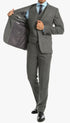 York Grey Slim Fit 3 Piece Herringbone Suit