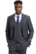 Plaid Suit - Windowpane Suit - Checkered Suit - Mens Vested  Charcoal Grey Suit