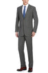 Mens Plaid Suit - Patterned Business Suit - Mens Two Button Classic Fit Two Piece Suit In Grey Windowpane Plaid