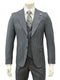 Grey Pinstripe Slim Fit 3-Piece Suit — front view