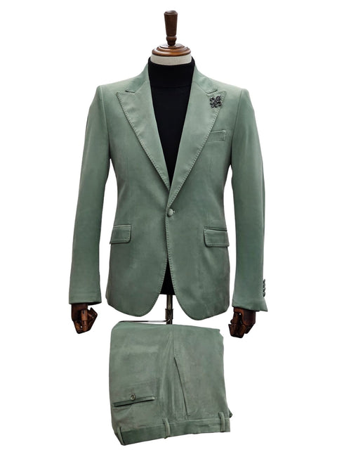 Sage Green Velvet Suit