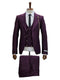 Mens Giovanni Testi Eggplant 3 Piece Suit – Slim Fit 1 Button Peak Lapel Formal Tuxedo Suit