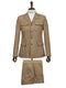 Mens Giovanni Testi Beige 2-Piece Suit – Slim Fit 4-Button Blazer with Patch Pockets